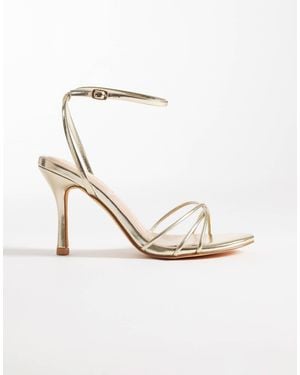 SEQWL Wide Fit Lolly Heeled Sandal - White