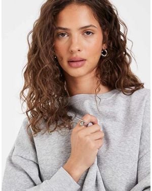 Pieces Oversized Sweatshirt Co-ord - Grey
