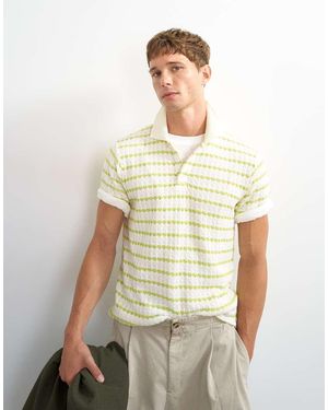 TOPMAN Polo Classica A Righe All'Uncinetto Color Ecru - Multicolore