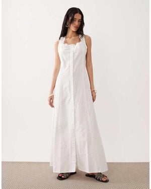 esmé studios Button Down Beach Maxi Dress - White