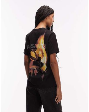 AllSaints Blaze Short Sleeve Logo Back Print Boyfriend T-shirt - Black