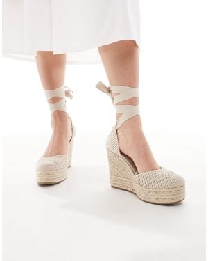 Pull&Bear Espadrille Crochet Heel - White