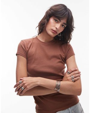 TOPSHOP – t-shirt für jeden tag - Braun