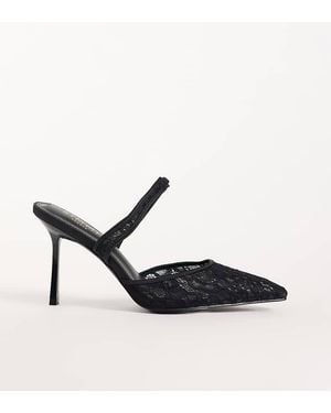 SIMMI Simmi London Wide Fit Ursula Slingback Heeled Court Shoe - Black