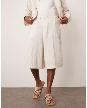 ASOS Bermuda oversize en lin mélangé - taupe - Neutre