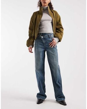 Vero Moda Tessa Asymmetric Waist Wide Leg Jeans - Blue