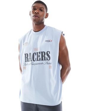 ASOS Oversized Tank With Sport Graphic - Blue