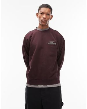 Obey Recht Sweatshirt Met 'Studios' Print - Rood