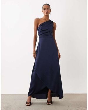TFNC London Vestito Lungo Da Damigella Monospalla - Blu