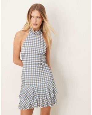 ASOS Halter Scarf Rara Mini Dress - White