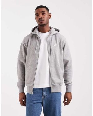 Nike Club French Terry Full Zip Hoodie - Grey