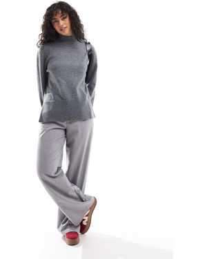 Bershka Pull col montant - Gris