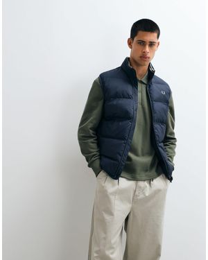 Fred Perry Wattierte steppweste - Blau