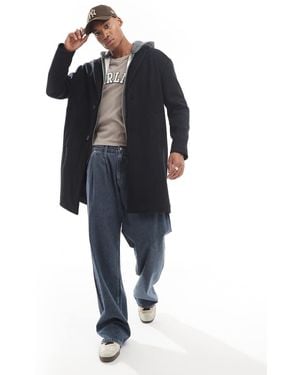 Pull&Bear Overcoat - Black