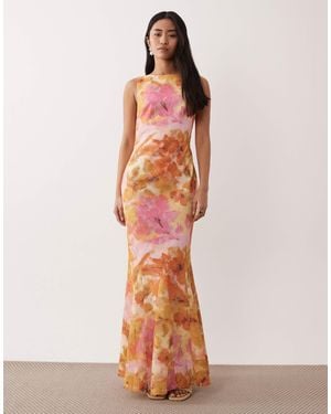 Pretty Lavish Cut Out Back Maxi Dress - Pink