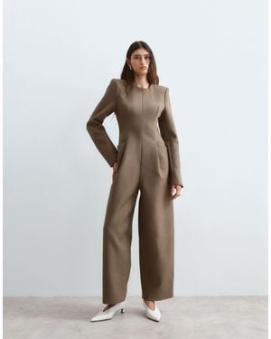 ARRANGE Structured Tailored Jumpsuit - Brown