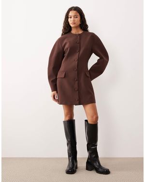 ASOS Cacoon Sleeve Blazer Dress - Brown