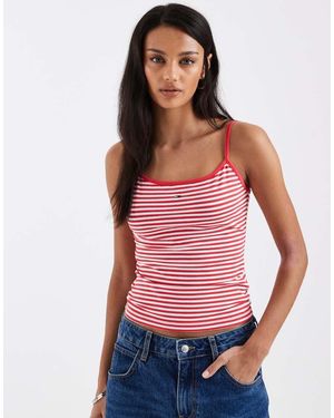 Tommy Hilfiger Essential Rib Strappy Vest - Red