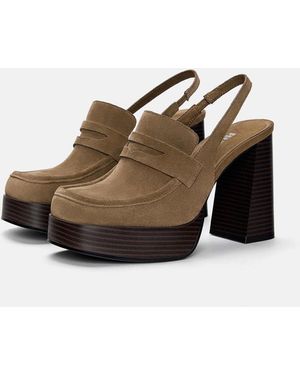 Pull&Bear – loafer aus leder - Braun