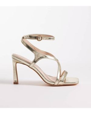London Rebel London Rebel Elin Wide Fit Heeled Strappy Sandal - White