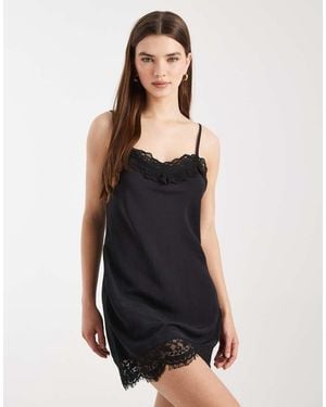 Cotton On Estelle Satin Slip Mini Dress - Black