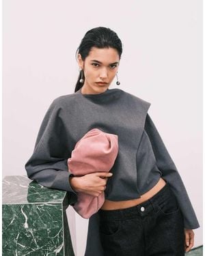 ASOS Premium Suede Cloud Clutch Bag - Pink