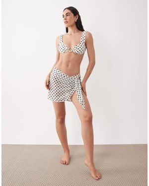 Aray Polka Dot Mini Sarong - White