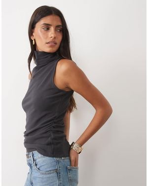 ASOS Supersoft Funnel Neck Sleeveless Top - Blue