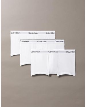 Calvin Klein Icon Cotton Stretch Low Rise Boxer Trunks 3 Pack - White