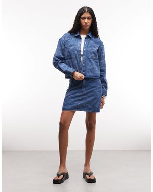 Obey – trinity – jeansrock - Blau