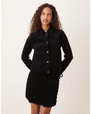 Nobody's Child Scallop Trim Cord Jacket Co-ord - Black