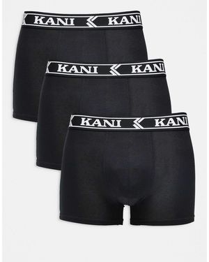 Karlkani Retro Tape 3 Pack Boxers - Black