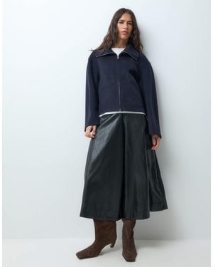 ARKET Trichterkragen-doppeljacke aus wollmix - Blau