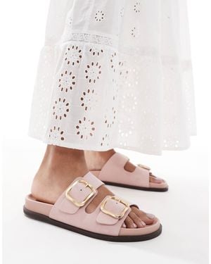 schuh Tylee Double Buckle Sandals - Pink
