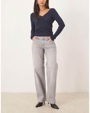 Jdy Katie Low Waist Straight Leg Jeans - Blue