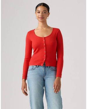 Levi's Austen Button-Up Long-Sleeve Top - Red