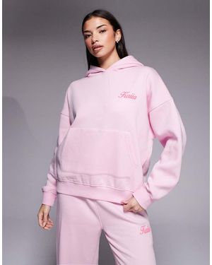 Kaiia Katoenrijke Oversized Hoodie Met Bolle Vlinderprint Op De Achterkant - Roze