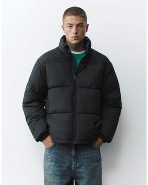 Pull&Bear Giacca Puffer Nera Con Collo Alto - Nero