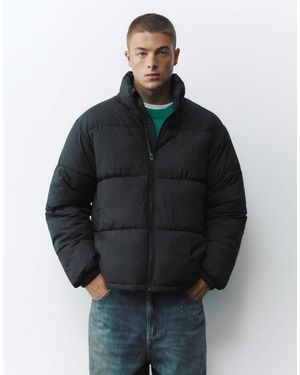 Pull&Bear Hoogsluitend Pufferjack - Zwart