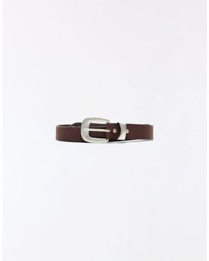 Bershka Belt With Tip Buckle - White