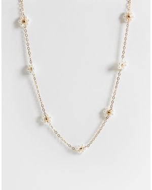 ONLY Collier à pendentif pâquerette - dé - Blanc