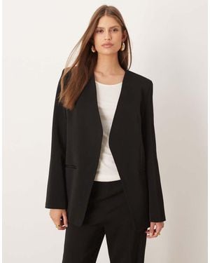 Mango Harry Tailored Collarless Blazer Co-ord - Black