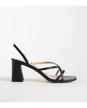 Raid Wide Fit Aspyn Strappy Heeled Block Sandals - Metallic