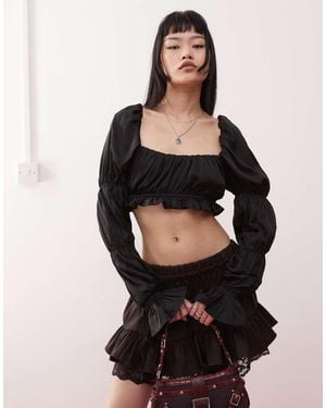 Monki Crop Top - Nero