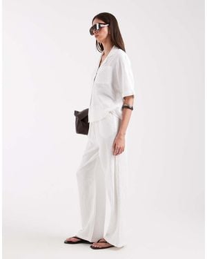 ONLY Cheesecloth Wide Leg Trousers - White