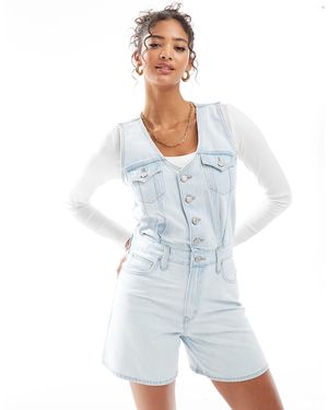 Levi's Vest Denim Playsuit - White