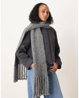 ASOS Wool Mix Cable Knit Scarf - Gray