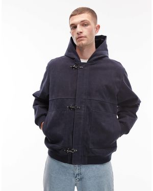 Collusion Veste en imitation daim à capuche et finitions en métal - Bleu