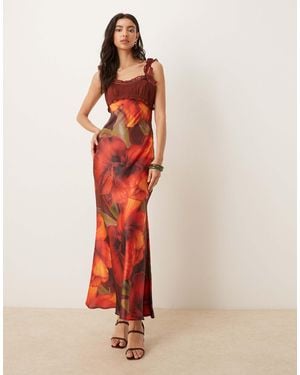 ASOS – chiffon-midikleid - Pink