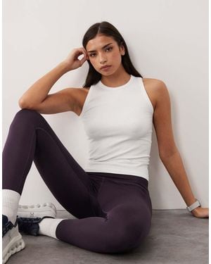4505 Seamless Lightweight Rib 90s Racer Tank Top - Grey